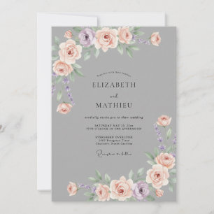 Lavendel-Schimmer Botanische Romanze Hochzeit Einladung