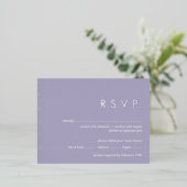 Lavendel Schimmer Folie Hochzeit RSVP Postkarte (Stehend vorne)
