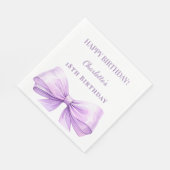 Lavendel-Schleifen-Geburtstagsfeier Mittagessen Serviette (Ecke)