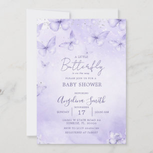 Lavendel-Schmetterling-Baby-Shower-Einladung Mädch Einladung