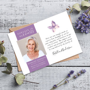 Lavendel-Schmetterling-Foto-Trauer-Dankeskarten Dankeskarte