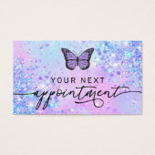 Lavendel-Schmetterling-Imitate Glitzer-Terminkarte (Vorderseite)