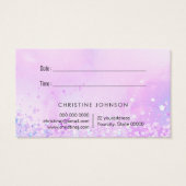 Lavendel-Schmetterling-Imitate Glitzer-Terminkarte (Rückseite)