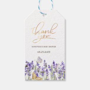 Lavendel-Schmetterlinge Botanische Babyparty  Geschenkanhänger