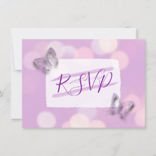 Lavendel-Schmetterlinge Hochzeit RSVP Einladung