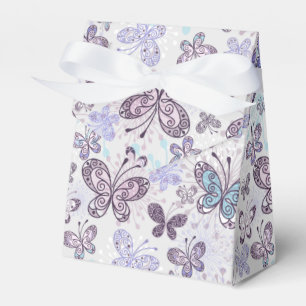 Lavendel-Schmetterlinge Zelt mit Band Geschenkbox Geschenkschachtel