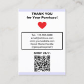 Lavendel-Schmuck-Ohrringe QR-Code Visitenkarte (Rückseite)
