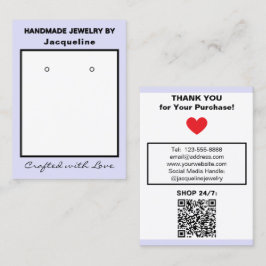 Lavendel-Schmuck-Ohrringe QR-Code Visitenkarte