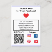 Lavendel-Schmuck-Ohrringe Social QR Code Visitenkarte (Rückseite)