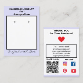 Lavendel-Schmuck-Ohrringe Social QR Code Visitenkarte