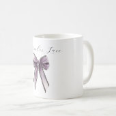 Lavendel Schwarz Spitzen-Schleife Kaffeetasse (VorderseiteRechts)