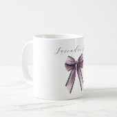 Lavendel Schwarz Spitzen-Schleife Kaffeetasse (Vorderseite Links)