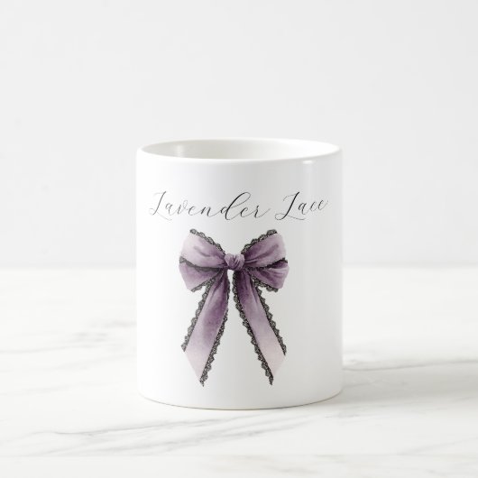 Lavendel Schwarz Spitzen-Schleife Kaffeetasse (Mittel)