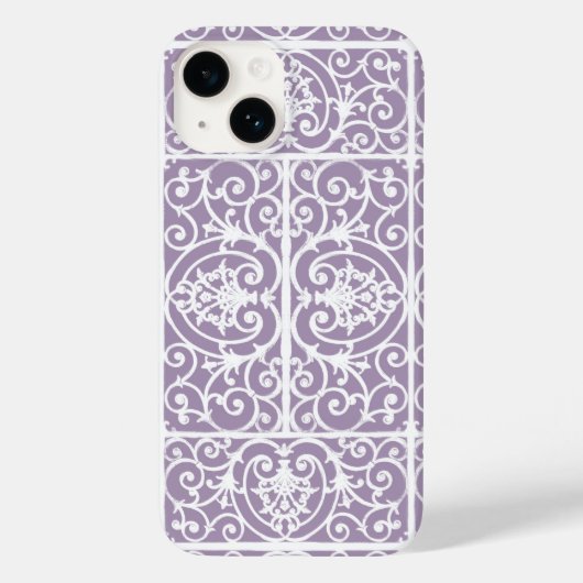 Lavendel-Scrollwork-Muster Case-Mate iPhone Hülle (Rückseite)