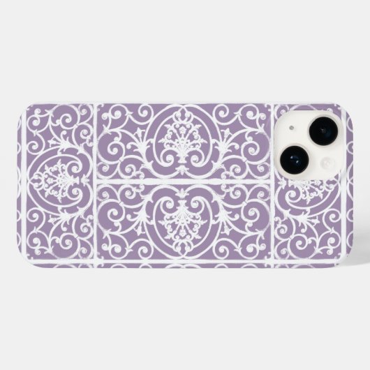 Lavendel-Scrollwork-Muster Case-Mate iPhone Hülle (Rückseite (Horizontal))