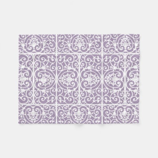 Lavendel-Scrollwork-Muster Fleecedecke (Vorderseite (Horizontal))