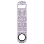 Lavendel-Scrollwork-Muster Speedflaschenöffner (Rückseite)