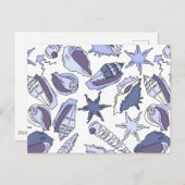 Lavendel Seashells Postkarte (Vorne/Hinten)