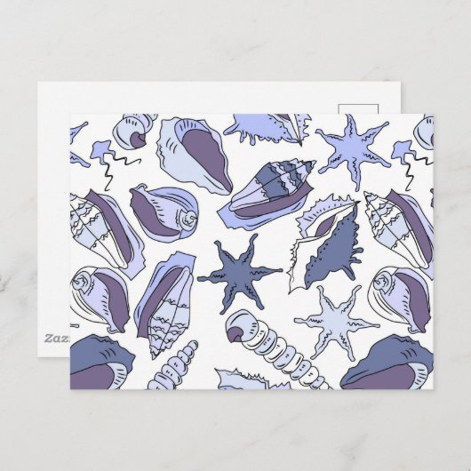 Lavendel Seashells Postkarte (Vorne/Hinten)