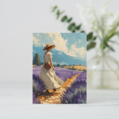 Lavendel Serenity: Vintage Provence Postkarte (Stehend Vorderseite)