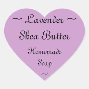 Lavendel Shea Butter Soap Label Herz-Aufkleber