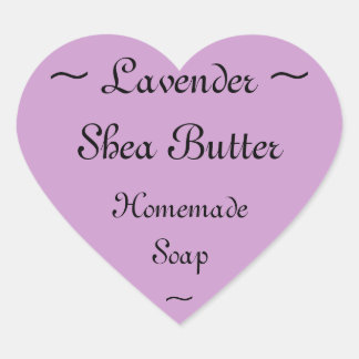 Lavendel Shea Butter Soap Label Herz-Aufkleber
