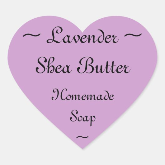 Lavendel Shea Butter Soap Label Herz-Aufkleber (Vorderseite)