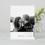 Lavendel Shimmer Save the Date Folie Folieneinladung (Stehend vorne)