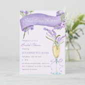 Lavendel Sie bindet das Brautparty des Knotens Einladung (Stehend Vorderseite)