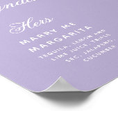 Lavendel Signature Drinks Kalligraphie-Hochzeitssk Poster (Ecke)