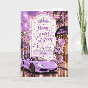 Lavendel Silber Luxus Sweet Sixteen Geburtstag Karte