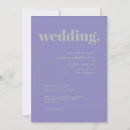 Lavendel Silber Minimal Erdton-Hochzeit Einladung