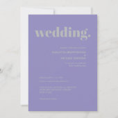 Lavendel Silber Minimal Erdtöne Hochzeit Einladung (Vorderseite)
