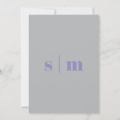 Lavendel Silber Minimal Erdtöne Hochzeit Einladung (Rückseite)
