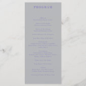 Lavendel Silber minimal modernes Programm Hochzeit (Rückseite)