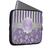 Lavendel, Silberstreifen mit Flor Laptopschutzhülle (Vorne Rechts)