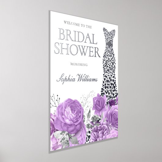 Lavendel & Silver Brautparty Grosses Willkommensze Foliendrucke (Ablage )