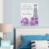 Lavendel & Silver Brautparty Grosses Willkommensze Foliendrucke (In Situ (Schlafzimmer))