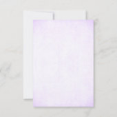 Lavendel & Silver Glitzer Look Wedding RSVP Card (Rückseite)