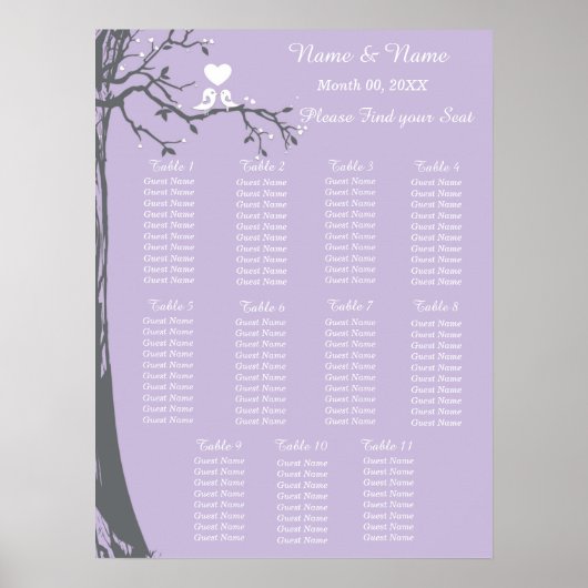 Lavendel-Sitzdiagramm Poster (Vorne)