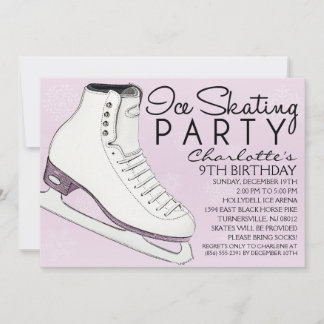 Lavendel Skate Mates Ice Skaten Geburtstagspartei Einladung
