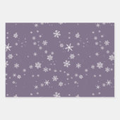 Lavendel Snowflake Schnee Winter Weihnachtsfeierta Geschenkpapier Set (Vorderseite 2)