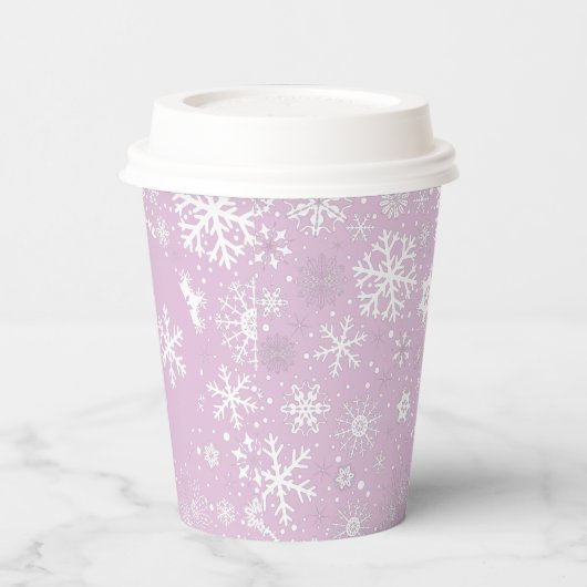 Lavendel Snowflake ZWEI Paper Cup Pappbecher (Links)