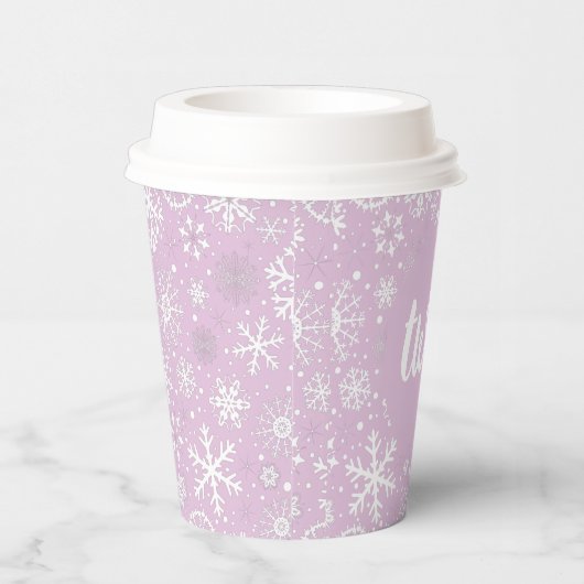 Lavendel Snowflake ZWEI Paper Cup Pappbecher (Rechts)