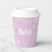 Lavendel Snowflake ZWEI Paper Cup Pappbecher (Vorderseite)