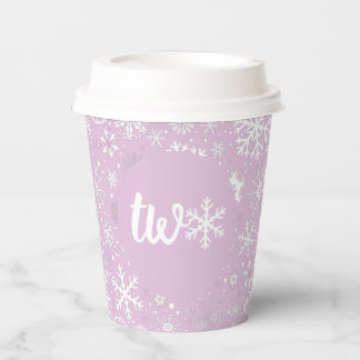 Lavendel Snowflake ZWEI Paper Cup Pappbecher