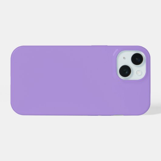 Lavendel, solide Farbe iPhone 15 Hülle (Rückseite (Horizontal))