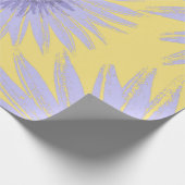 Lavendel Sonnenblumen auf Limon Geschenkpapier (Ecke)
