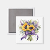 Lavendel & Sonnenblumen Magnet (Vorderseite/Rückseite)