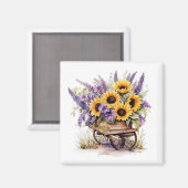 Lavendel & Sonnenblumen Magnet (Vorderseite/Rückseite)